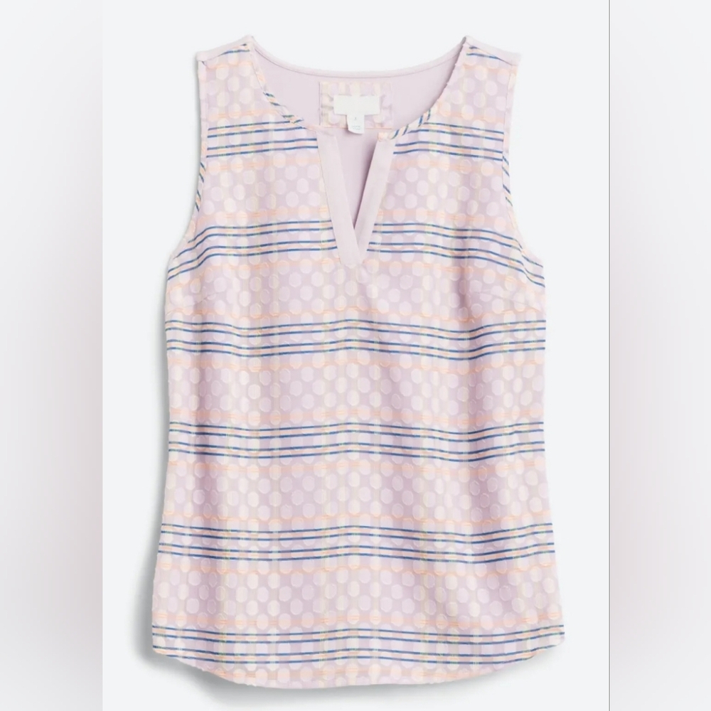 41 HAWTHORNE Textured Mixed Material Top XL